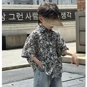 2024  韓国風子供服 花柄   トップス  シャツ  男女兼用  半袖  ハワイ