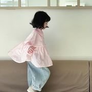 2024 春夏新作  韓国風子供服  ベビー服  トップス  シャツ  男女兼用  長袖
