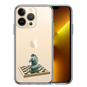 iPhone13 Pro 側面ソフト 背面ハード ハイブリッド クリア ケース チェス ナイト