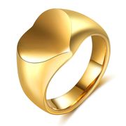 4色  ステンレス 指輪 リング  レディース 男女兼用 ハート型の指輪  メンズリング  欧米風 首飾り