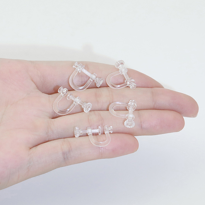 ハンドメイド　資材 ネジ式イヤリング 樹脂イヤリング クリアー 透明 パーツ