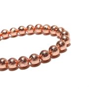 ブレス　ギベオン＜ナミビア産＞　ピンクゴールド　丸　約8mm　宇宙のパワー　隕石