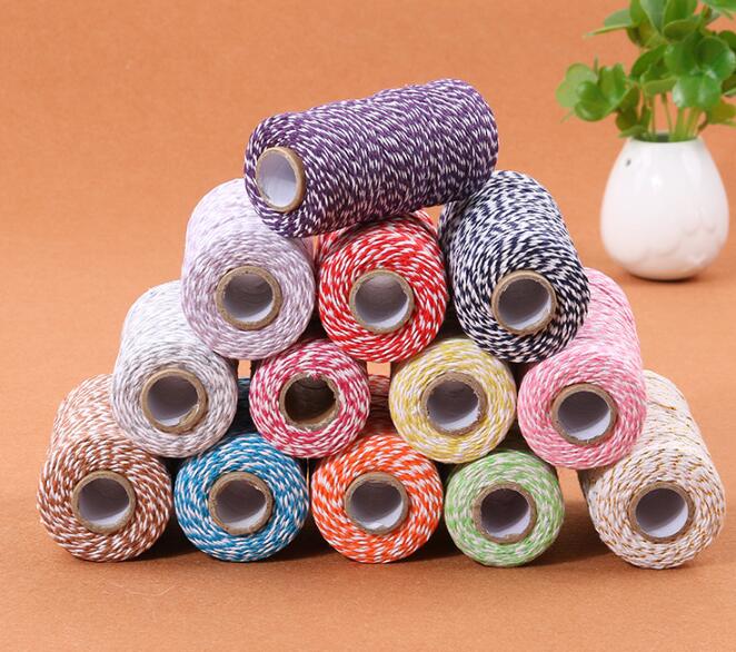 梱包資材  2 MMカラー綿糸 DIY手作り 紐　ギフトラミーロープ　ins装飾ラッピング 飾り綿糸