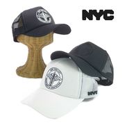 年間品　NYCライセンスサークルロゴ刺繍メッシュキャップ　ヤング帽子