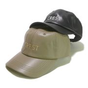 年間品　SHF－CREST刺繍エコレザーローキャップ　ヤング帽子