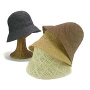 　格子織りペーパークローシュハット　レディース帽子