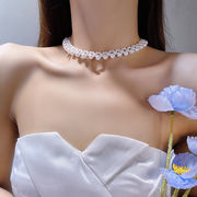 超人気韓国ファッションパールネックレス新女性レトロチョーカーネックレス シンプル鎖骨チェーン