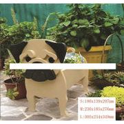 パグ かわいいプレゼント 装飾用 動物モデル パゴ犬 PVCペット犬 植木鉢 緑化 収納 家庭用 飾り物
