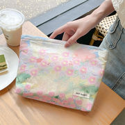 収納バッグ　ポーチ　花柄　デザイン　レディース　韓国ファッション　2colors