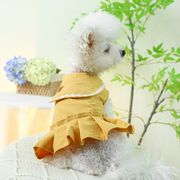 【2024春新作】 犬服 ペット服 ワンピース セーラーカラー ドッグウェア 犬猫兼用 プリーツ