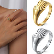 2色 欧米のファッション アクセサリー 可愛い 不規則ハート型リング ステンレス鋼 18k メッキ 女性の指輪