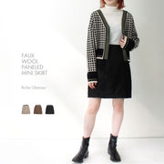 □　期間限定特価　□ フェイクウール　パネルミニスカート(30291)