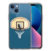 iPhone13mini 側面ソフト 背面ハード ハイブリッド クリア ケース バスケットボール ゴール