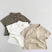 2024新作 韓国子供服 ベビー服 男の子  半袖トップス  Tシャツ3色80-130cm