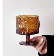 洗練されたシルエット INSスタイル グラス 樹皮 ハイフット アイスクリームカップ コーヒーカップ