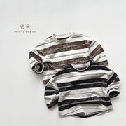 2024新作 韓国子供服 ベビー服 男の子  長袖トップス  Tシャツ 2色  80-140cm