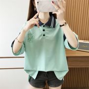 【予約222818】大きいサイズ春夏新作 韓国 レディース ファッション  Tシャツ ワンピース  LL-4L