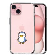 iPhone15 側面ソフト 背面ハード ハイブリッド クリア ケース ペンギン