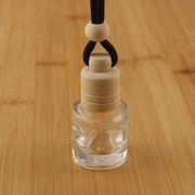 8ML円筒ガラスびん、透明な香水瓶、透明なガラス瓶、自動車用香水瓶ストラップ