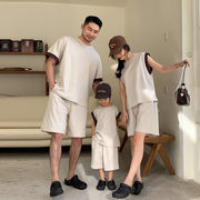 子供Tシャツ　80~140cm　シンプル　親子ペアコーデ　ファミリーTシャツ