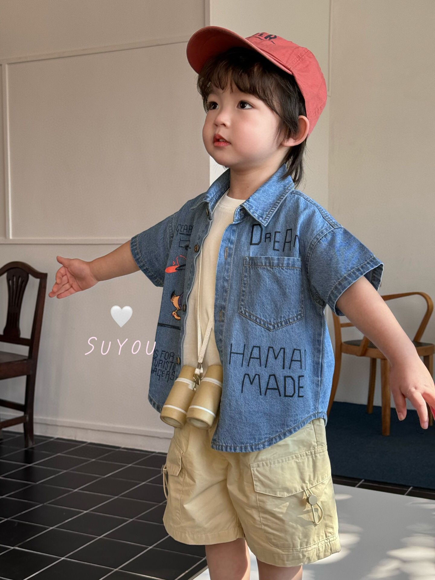 2024夏新作 ベビー服 韓国風子供服 男の子 半袖トップス+半ズボン 分け