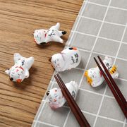 日本風 招き猫 猫の箸置き 福招く 陶磁器 かわいい 置物 箸休 陶器テーブル 小物 卓上飾り物