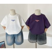 2024夏新作   子供  男と女  半袖  Tシャツ  カジュアル  シンプル