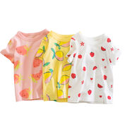 子供用半袖Tシャツ 夏服 女の子のかわいい果物 ジャケット 韓国の子供服