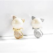 人気 かわいい  ダイヤモンドねこ 猫ブローチ 猫のアクセサリー 猫の雑貨 女性ブローチ アニマルコサージュ