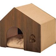 ペットハウス/　ペットベット 犬 猫 ペット クッション付き 屋根付き 天然木 木