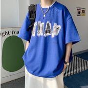 2022春夏新作 メンズ 男 カジュアル トップス 半袖 丸首 プリント Tシャツ インナー 3色 M-5XL