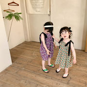 2024新作、子供服子供用スカート、女の子用サスペンダースカート、韓国子供用花柄スカート