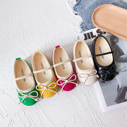 子供靴　リボンパンプス　カラフル　キッズマリジェイン　韓国子供靴