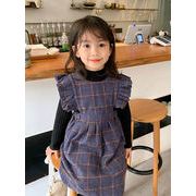 女の子スーツ韓国風ベストスカートプラス長袖ボトシャツ24新しい子供服