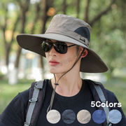 【5Colors】新作　メンズ　帽子　通気性抜群　日焼け止め　ファッション　屋外　無地　つば広