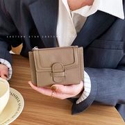 ins韓国版レディース財布、ショートタイプのPUパスケース、ファスナー付き多機能財布