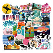 50枚入  ハワイステッカー  夏のビーチ ステッカー   手帳素材   DIY 防水シール  Hawaii  装飾ステッカー