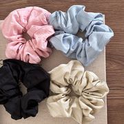 韓国版優しい春の日の甘い浅ストライプのコーデュロイヘアロープフランス大腸輪色布芸束ねヘアロープ髪飾り