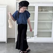 2024夏新作  ベビー服 韓国風子供服  女の子 半袖 トップス  90cm-150cm