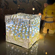 チューリップの花の海の立体ルービックキューブの鏡の小夜灯手作りのdiyのバラの材料の包みです