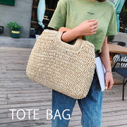 2024新作 トートバッグ 編み込み ざっくり編み ストローバッグ ファスナー かご風バッグ 夏バッグ