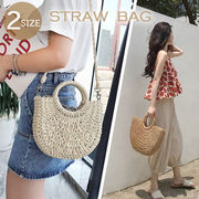 2024新作 ハンドバッグ ショルダーバッグ かご風 ストローバッグ ナチュラル 半月 半円型 夏バッグ