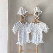 ins 夏新作　女の子　水着　スイミング　帽子付き　可愛い　花柄　フリル　ワンピース  ビーチ　温泉　女児