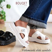 【2024年秋冬/クロ・再入荷】BOUQET スポーツサンダル プラットフォーム ミュール つっかけ 3e 軽量