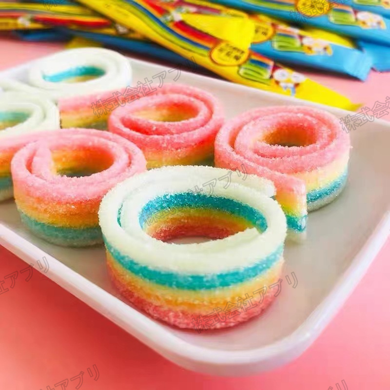 30本入】グミ レインボー Sour belt サワーベルト 人気お菓子