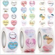 【2024夏新作】ラベルシール 封印シール 包装ギフト 手作りのDIY素材 ハート模様 手芸材料 6色