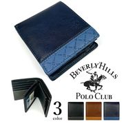 全3色　BEVERLYHILLSPOLOCLUB ビバリーヒルズポロクラブ PUレザー 中ベラ付き二つ折り財布