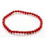 【ブレスレット】シンプル 4mm 赤珊瑚