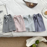 ★BaBy★　ベビータンクトップス　66~100cm　ボーダー柄トップス　韓国ベビー服
