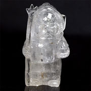 彫刻品 水晶 毘沙門天 置物 厄除け。恵方の神 天然石